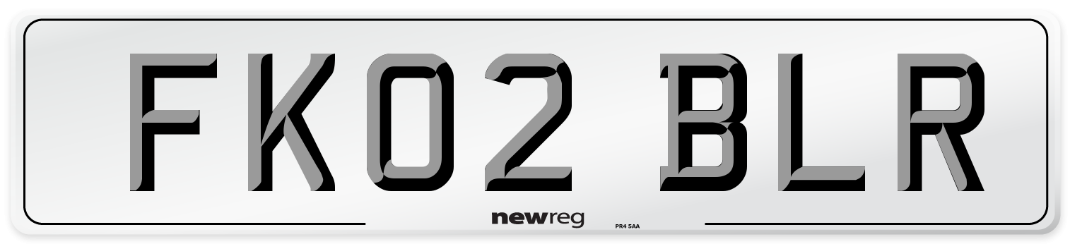 FK02 BLR Number Plate from New Reg